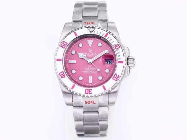 Rolex Submariner DiW Custom Pink Dial Automatic Watch (commonly known as the "Submariner")
