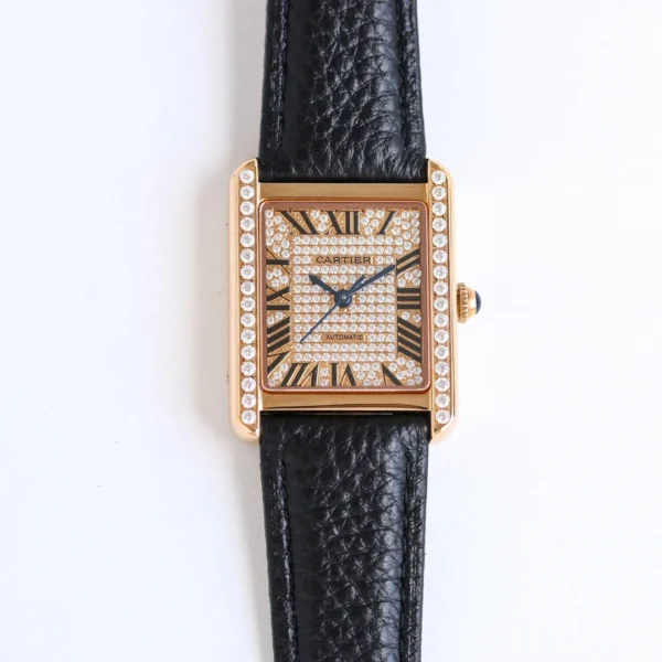 Cartier Tank series diamond-set automatic mechanical watch