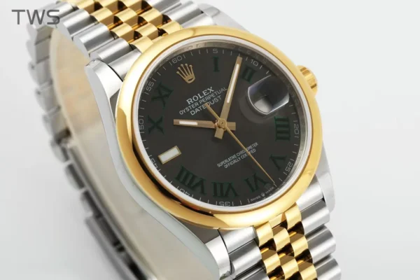 Rolex Datejust two-tone automatic mechanical watch (commonly known as "Green Ivy")
