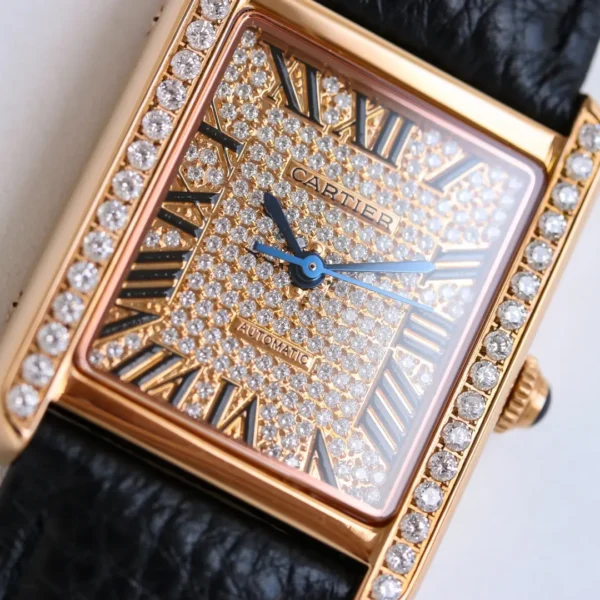 Cartier Tank series diamond-set automatic mechanical watch