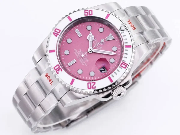 Rolex Submariner DiW Custom Pink Dial Automatic Watch (commonly known as the "Submariner")
