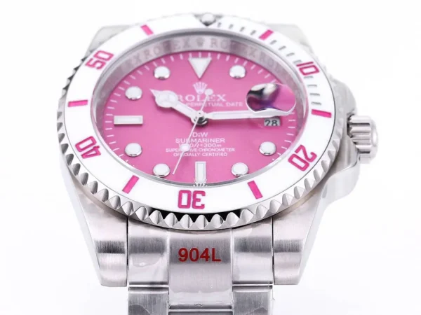 Rolex Submariner DiW Custom Pink Dial Automatic Watch (commonly known as the "Submariner")