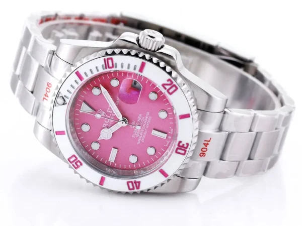 Rolex Submariner DiW Custom Pink Dial Automatic Watch (commonly known as the "Submariner")