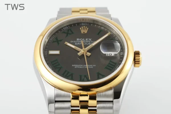 Rolex Datejust two-tone automatic mechanical watch (commonly known as "Green Ivy")