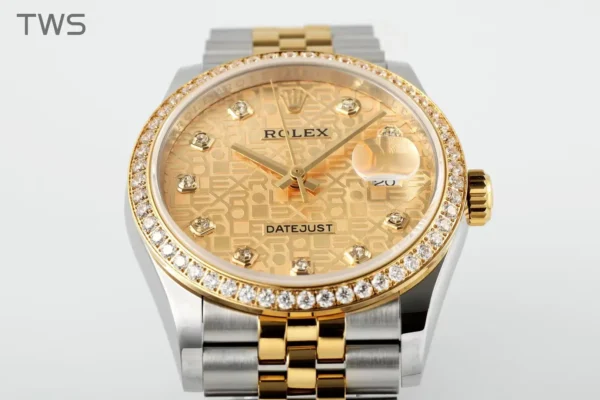 Rolex Datejust two-tone diamond-set automatic mechanical watch