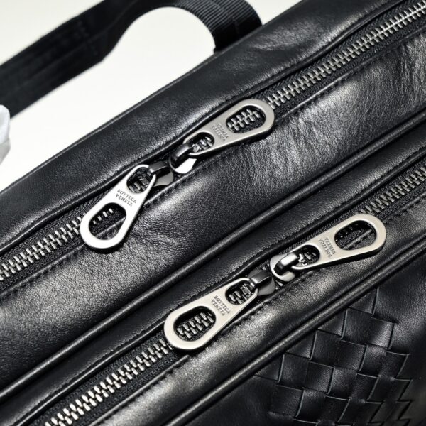 Bottega Veneta Classic Woven Collection Men's Briefcase (Black Leather)