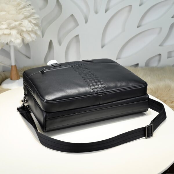 Bottega Veneta Classic Woven Collection Men's Briefcase (Black Leather)