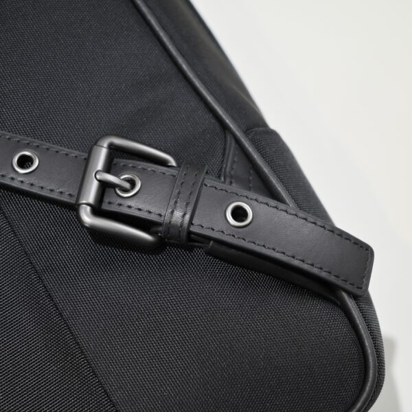 Bottega Veneta's classic Intrecciato woven men's backpack (fabric and leather combination).