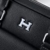 Hermès men's business briefcase (black grained calfskin)
