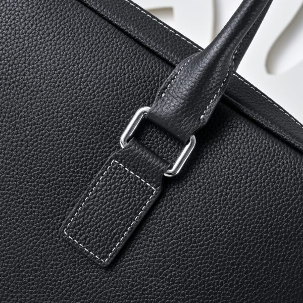 Hermès men's business briefcase (black grained calfskin)