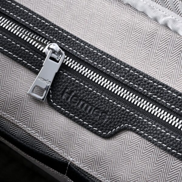 Hermès men's business briefcase (black grained calfskin)