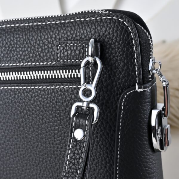 Hermès men's clutch bag (black grained calfskin)