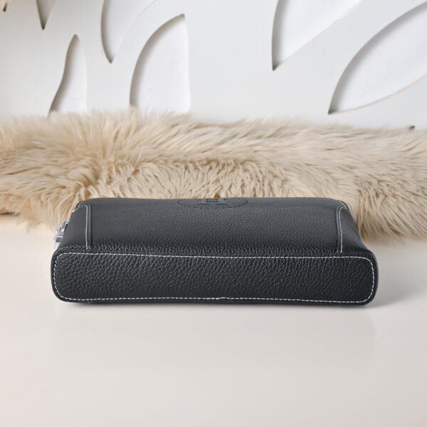 Hermès men's clutch bag (black grained calfskin)