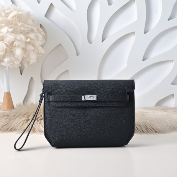 Hermès Kelly men's clutch (black Taurillon leather)