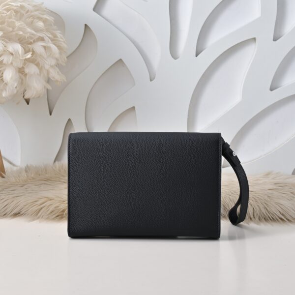 Montblanc Men's Clutch Bag (Black Grained Leather)