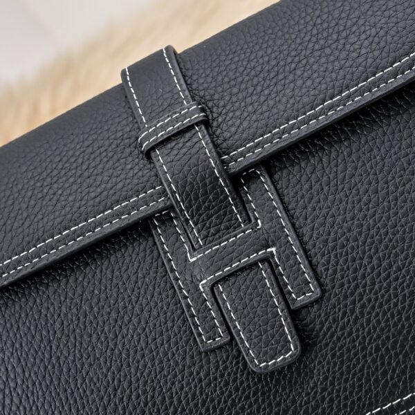 Hermès men's clutch bag (black grained calfskin)