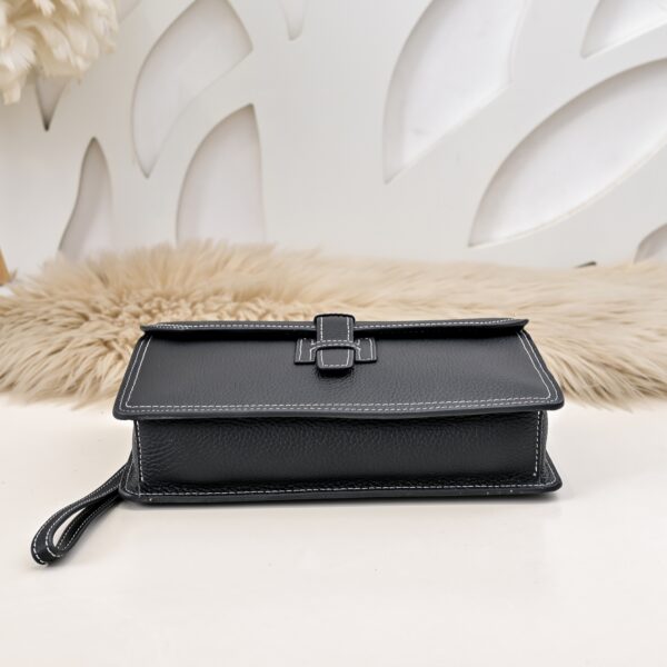 Hermès men's clutch bag (black grained calfskin)