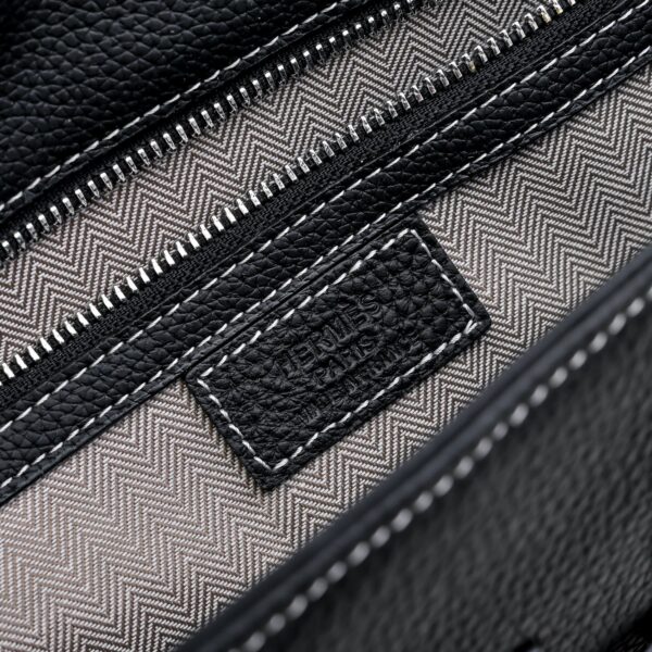 Hermès men's clutch bag (black grained calfskin)