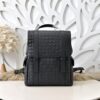 Bottega Veneta's classic Intrecciato woven men's backpack (black calfskin leather)