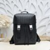 Bottega Veneta's classic Intrecciato woven men's backpack (black calfskin leather)