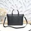 Bottega Veneta's classic Intrecciato woven men's briefcase (black calfskin).