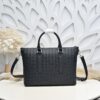 Bottega Veneta's classic Intrecciato woven men's briefcase (black calfskin).