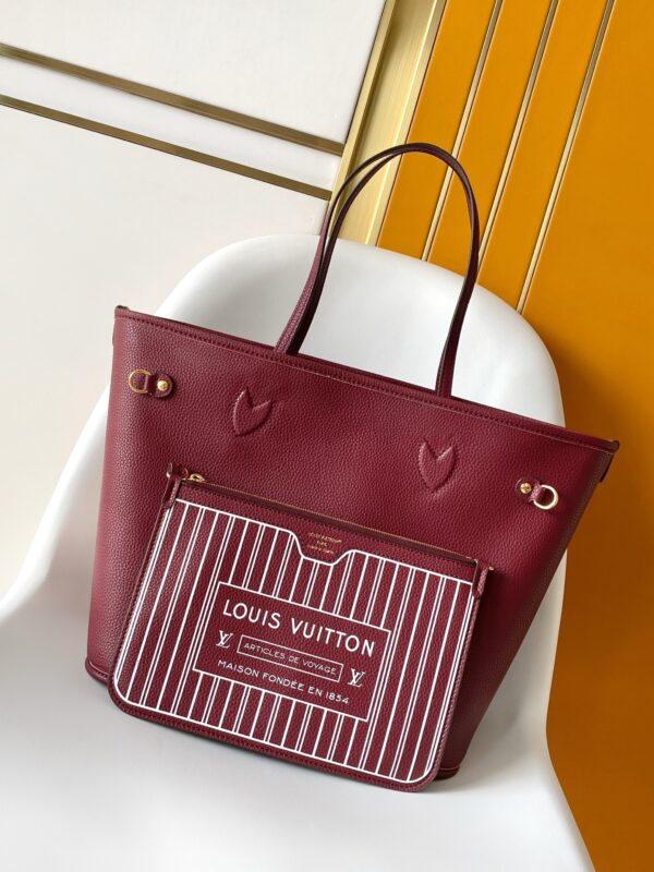 Louis Vuitton Neverfull Tote Bag (Limited Edition with Burgundy Trim)