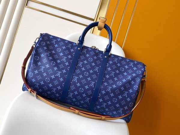 Louis Vuitton Keepall Bandoulière travel bag (limited edition with blue monogram graffiti)