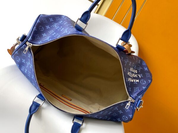 Louis Vuitton Keepall Bandoulière travel bag (limited edition with blue monogram graffiti)