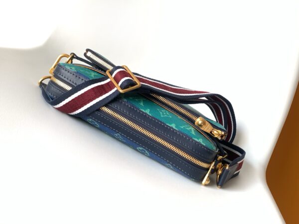 Louis Vuitton (LV) x Collaboration Trio Messenger Bag (Green and Blue Monogram Graffiti Style)