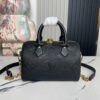 Louis Vuitton Speedy Bandoulière 20 Pillow Bag (Black Embossed Calfskin)