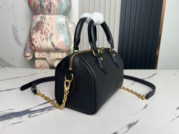 Louis Vuitton Speedy Bandoulière 20 Pillow Bag (Black Embossed Calfskin)