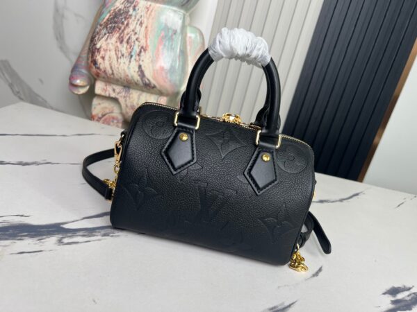 Louis Vuitton Speedy Bandoulière 20 Pillow Bag (Black Embossed Calfskin)