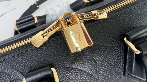 Louis Vuitton Speedy Bandoulière 20 Pillow Bag (Black Embossed Calfskin)