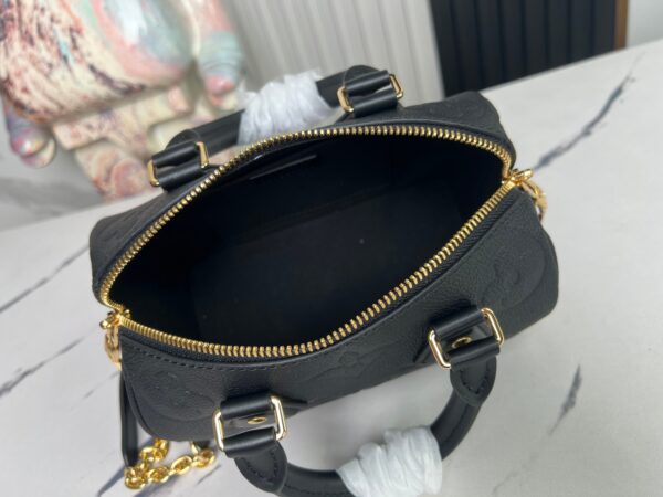 Louis Vuitton Speedy Bandoulière 20 Pillow Bag (Black Embossed Calfskin)