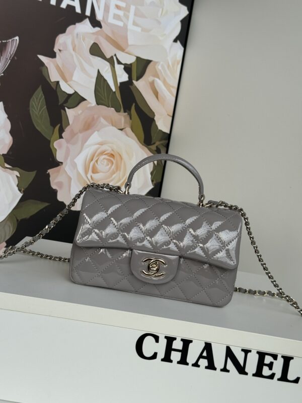 Chanel Classic Flap Mini Classic Handbag with Top Handle (Patent Leather)