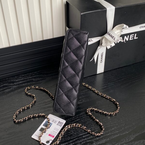 Chanel's classic flap bag series, caviar leather long box bag (Vanity Case)