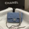 Chanel Classic Flap Camellia Jacquard Denim Mini Flap Bag (Adjustable Chain)