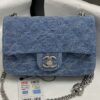 Chanel Classic Flap Camellia Jacquard Denim Mini Flap Bag (Adjustable Chain)