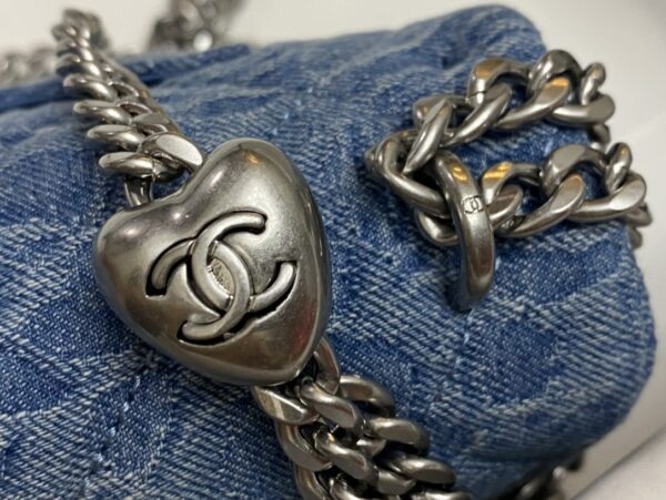 Chanel Classic Flap Camellia Jacquard Denim Mini Flap Bag (Adjustable Chain)