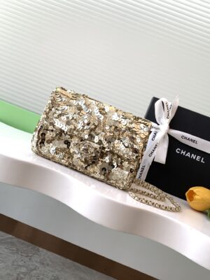 Chanel Classic Flap with gold sequins (Sequin Classic Flap)