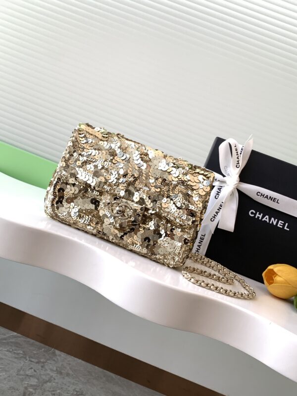 Chanel Classic Flap with gold sequins (Sequin Classic Flap)