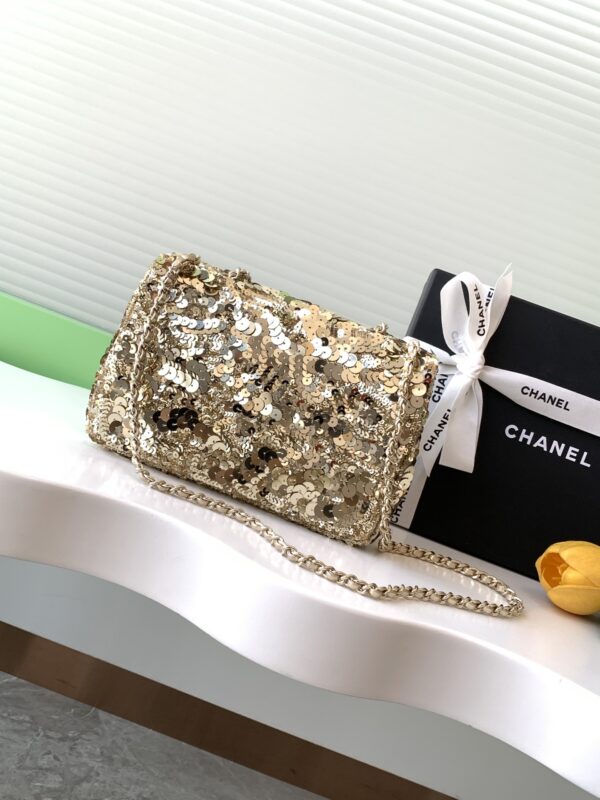 Chanel Classic Flap with gold sequins (Sequin Classic Flap)