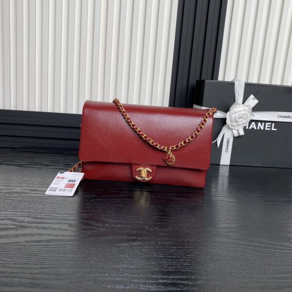 Chanel Classic Flap Caviar Leather Flap Bag (Heart Pendant Style)