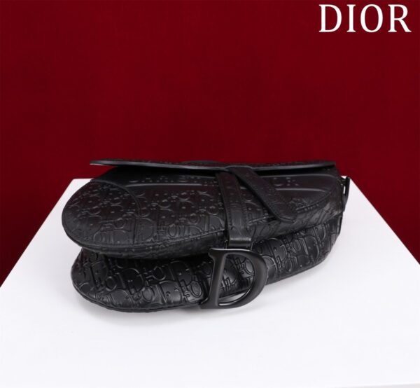 Dior Saddle Bag (Oblique Embossed All Black)