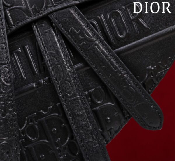 Dior Saddle Bag (Oblique Embossed All Black)