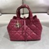 Dior Toujours Quilted Tote Bag (Burgundy Lambskin)