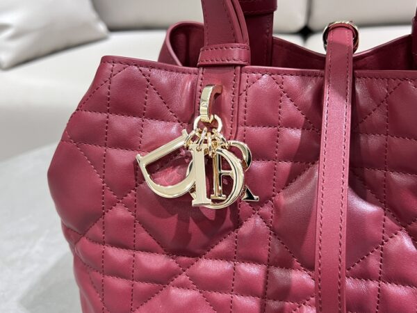 Dior Toujours Quilted Tote Bag (Burgundy Lambskin)