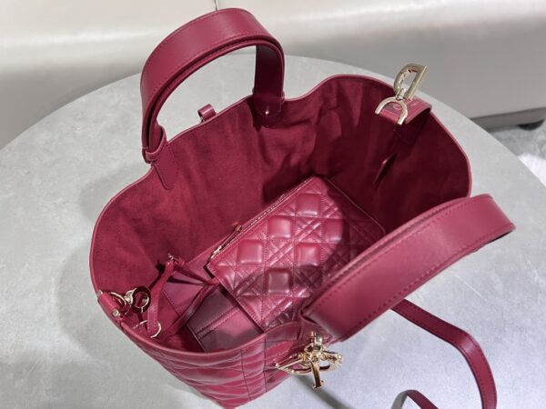 Dior Toujours Quilted Tote Bag (Burgundy Lambskin)